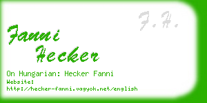 fanni hecker business card